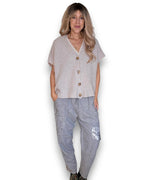 Helga May: Mohair Blend Vest - Beige