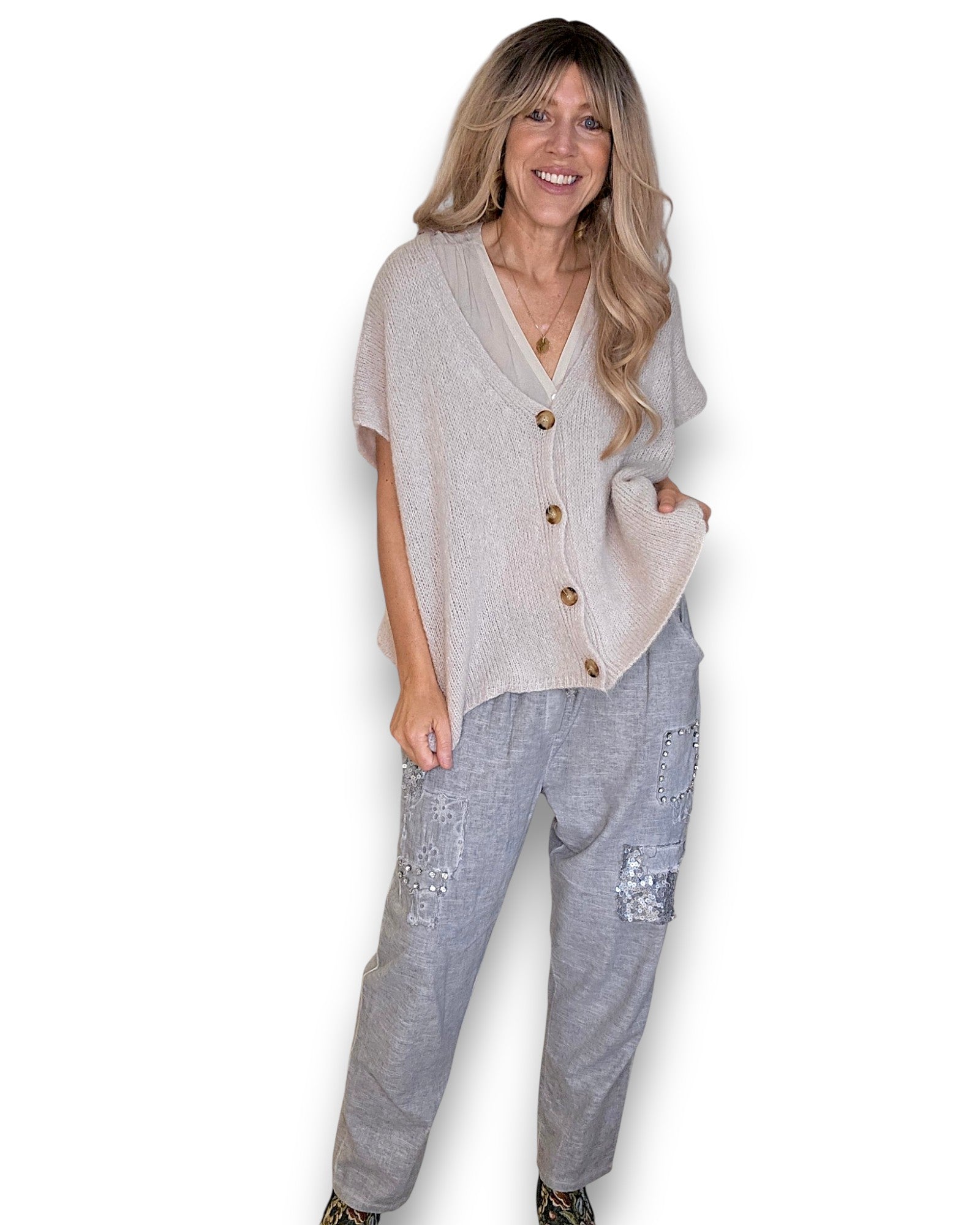 Helga May: Mohair Blend Vest - Beige
