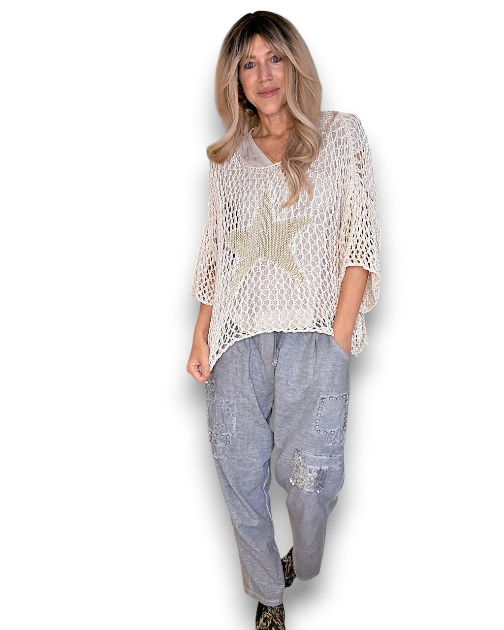 Helga May: Crochet Star Knit - Vanilla