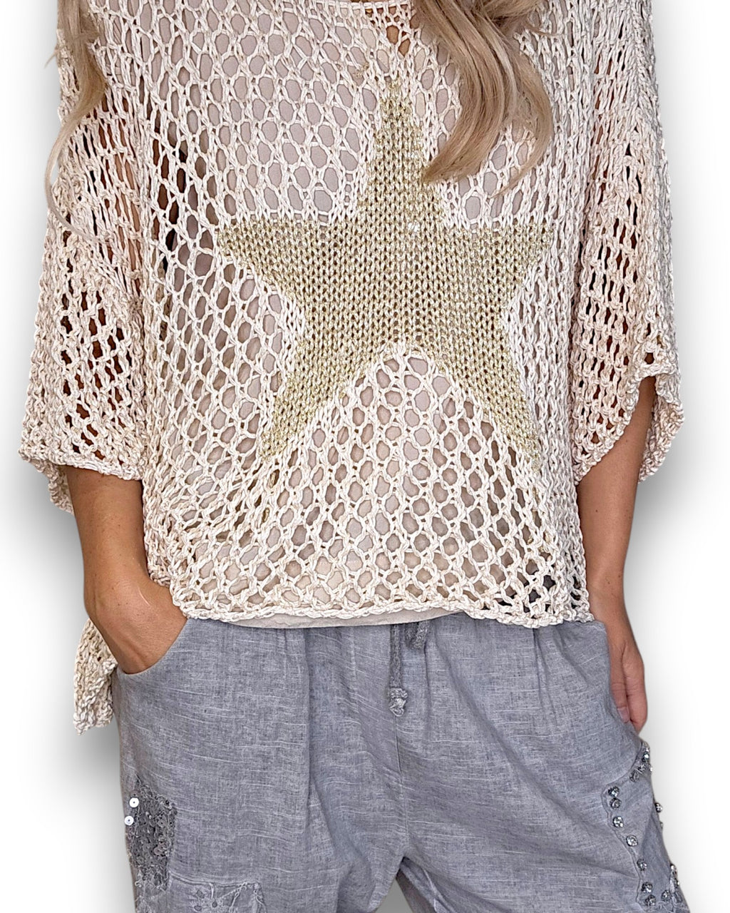 Helga May: Crochet Star Knit - Vanilla