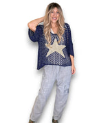 Helga May: Crochet Star Knit - Navy