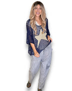 Helga May: Crochet Star Knit - Navy