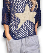 Helga May: Crochet Star Knit - Navy