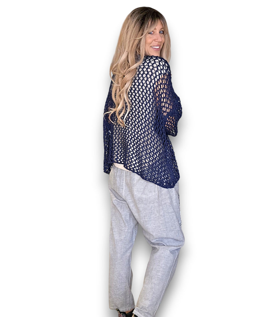 Helga May: Crochet Star Knit - Navy