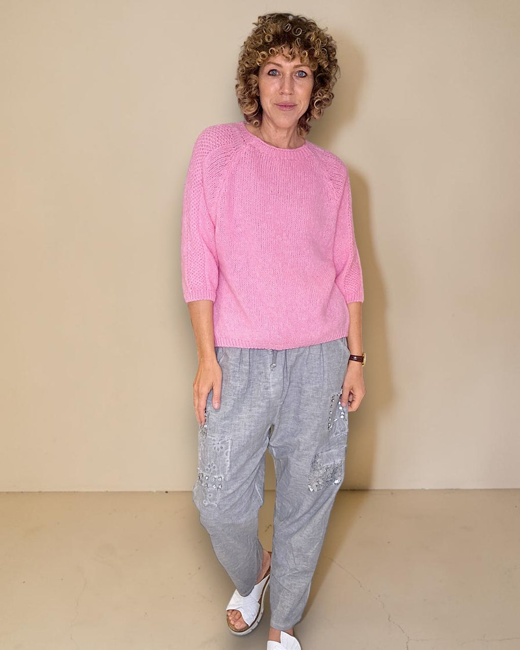 Helga May: Mohair Blend Crewneck Sweater