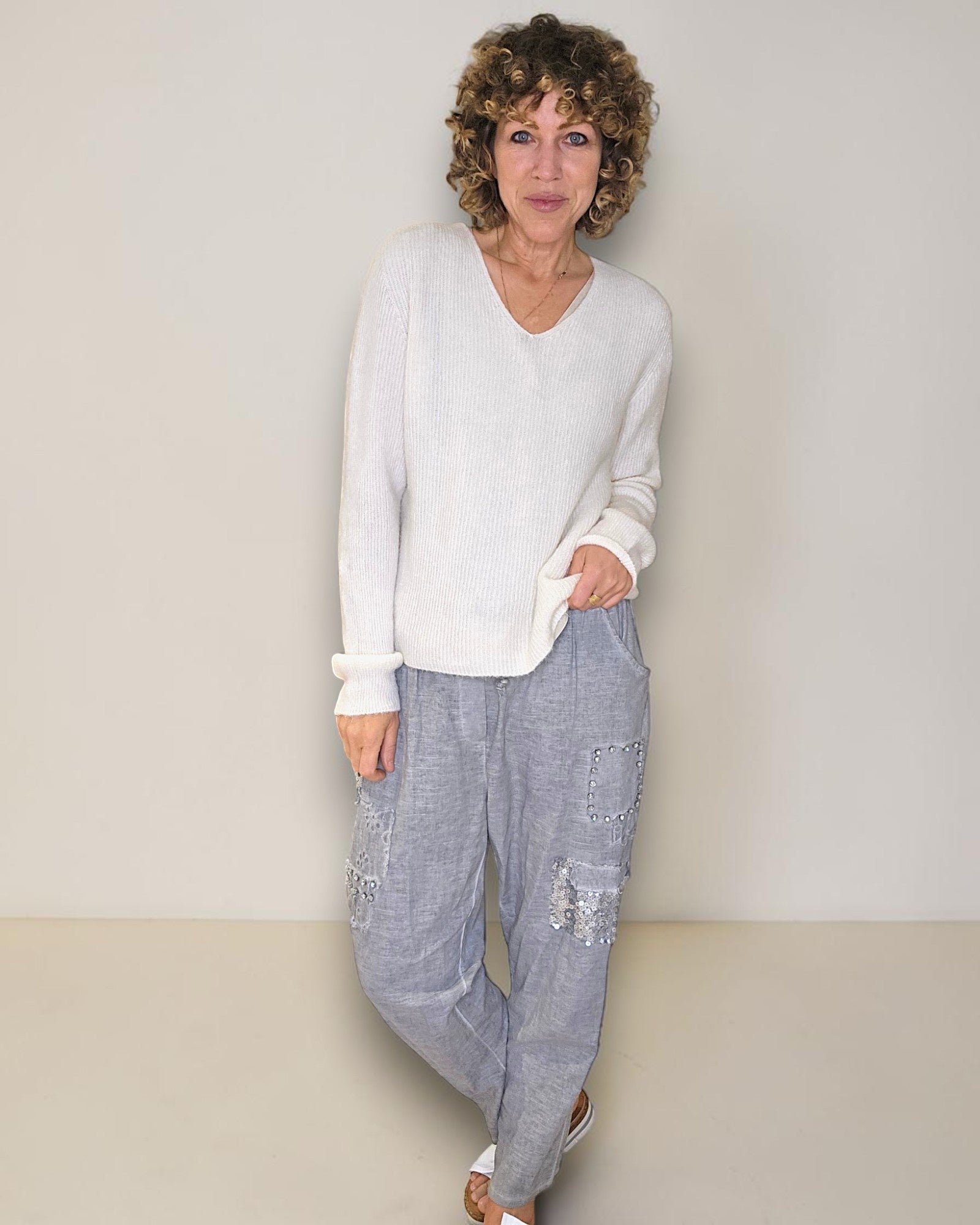 Helga May:  Baby Alpaca Blend V-Neck
