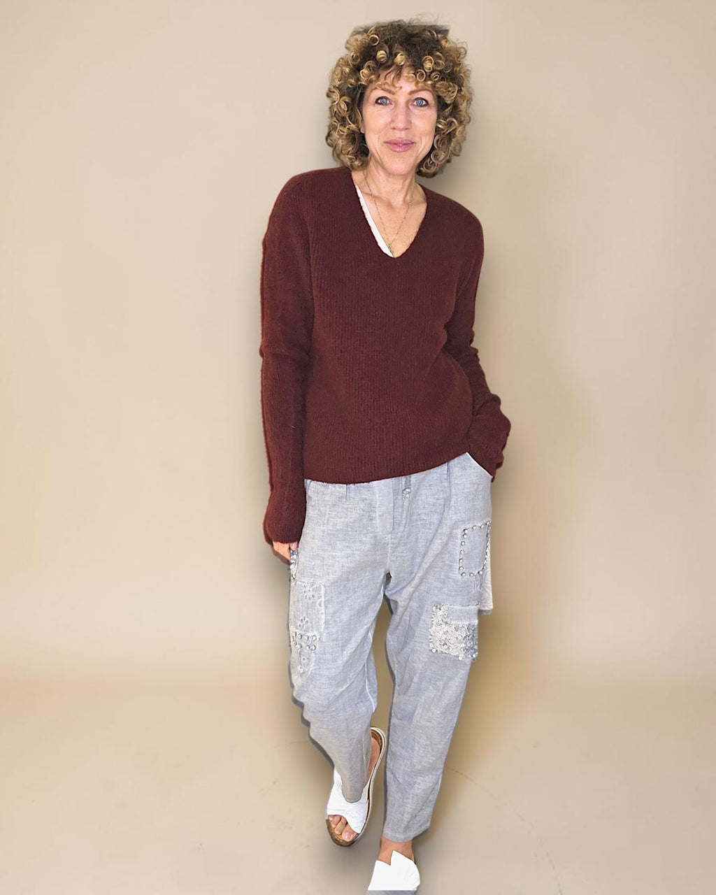 Helga May:  Baby Alpaca Blend V-Neck