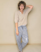 Helga May: Short Sleeve Baby Alpaca Blend V-Neck
