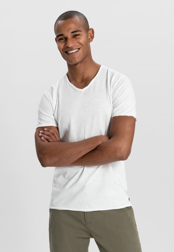 Dstrezzed Stewart Slub V-Neck Tee - White