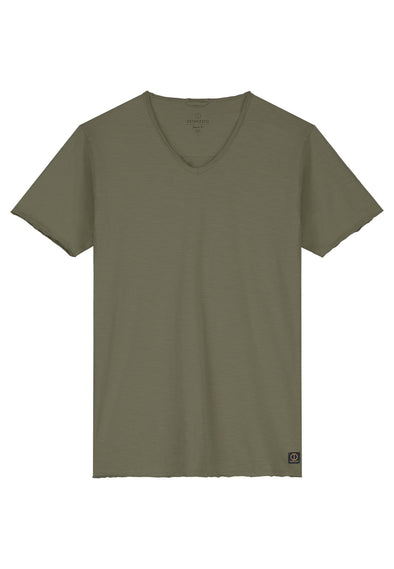 Dstrezzed Stewart Slub V-Neck Tee - Army Green
