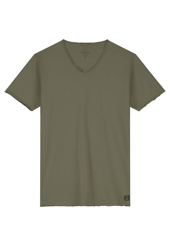 Dstrezzed Stewart Slub V-Neck Tee - Army Green