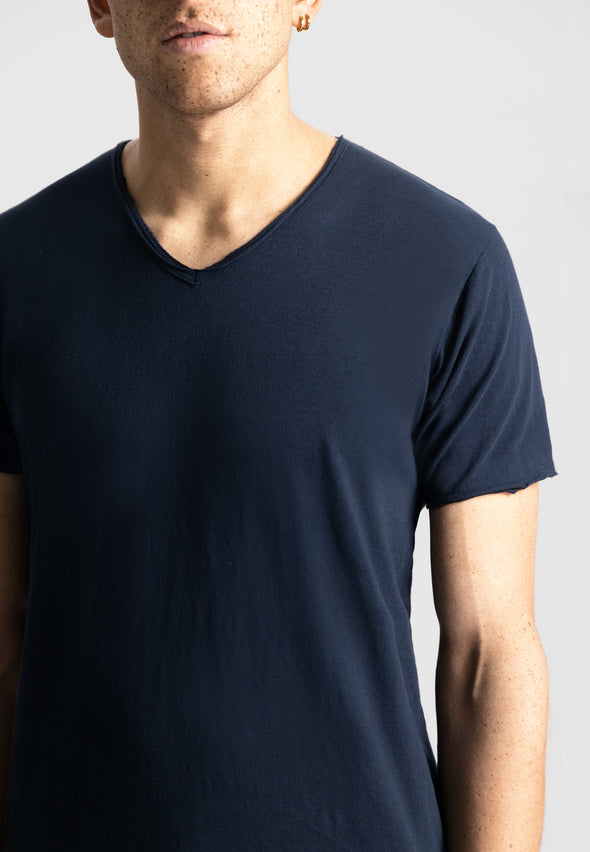 Dstrezzed Stewart Slub V-Neck Tee - Dark Navy