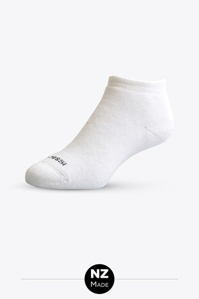 Unisex Low Cut Cotton Sock: 2 Pack - White