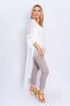 The Italian Closet: Carnet Open Knit Cardigan - White