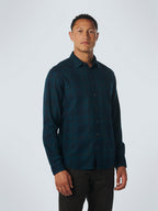 No Excess Long Sleeve Shirt: Checked - Ocean