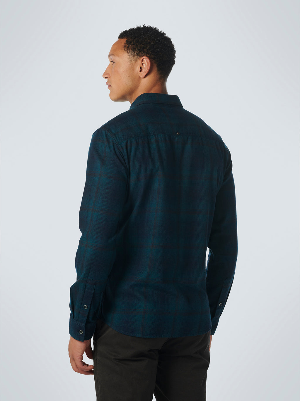 No Excess Long Sleeve Shirt: Checked - Ocean