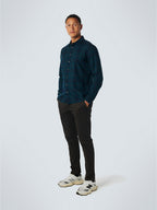 No Excess Long Sleeve Shirt: Checked - Ocean