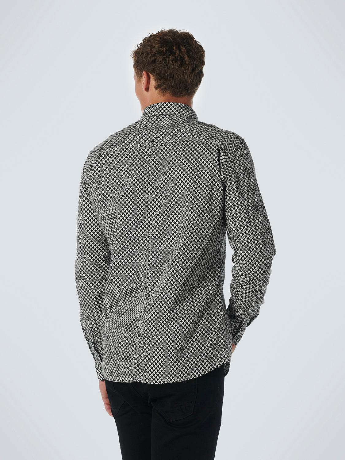 No Excess Long Sleeve Shirt: Checkerboard Illusion - Black