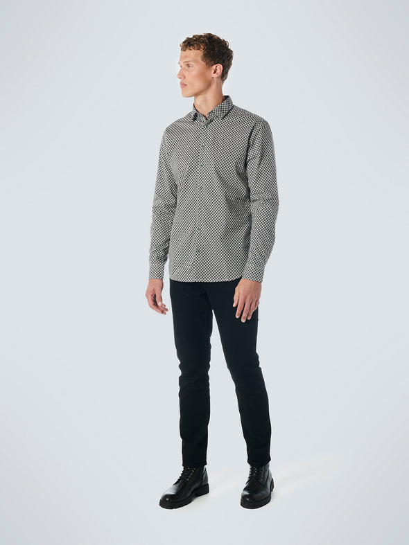 No Excess Long Sleeve Shirt: Checkerboard Illusion - Black