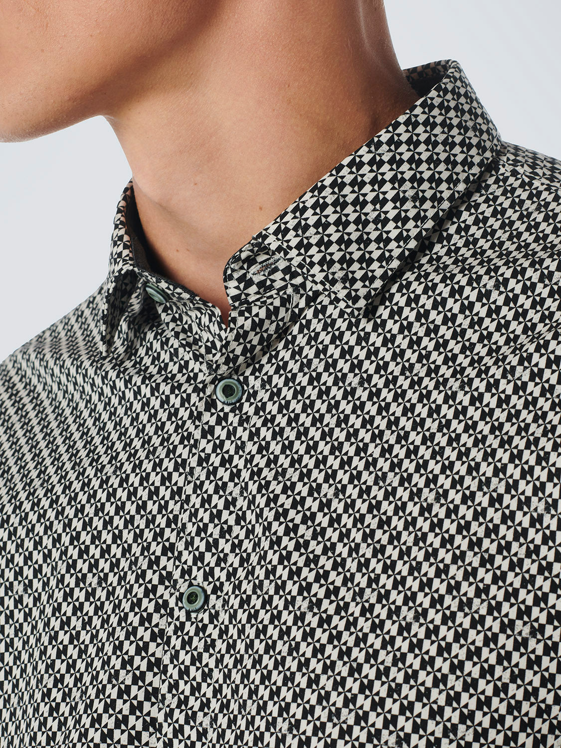 No Excess Long Sleeve Shirt: Checkerboard Illusion - Black