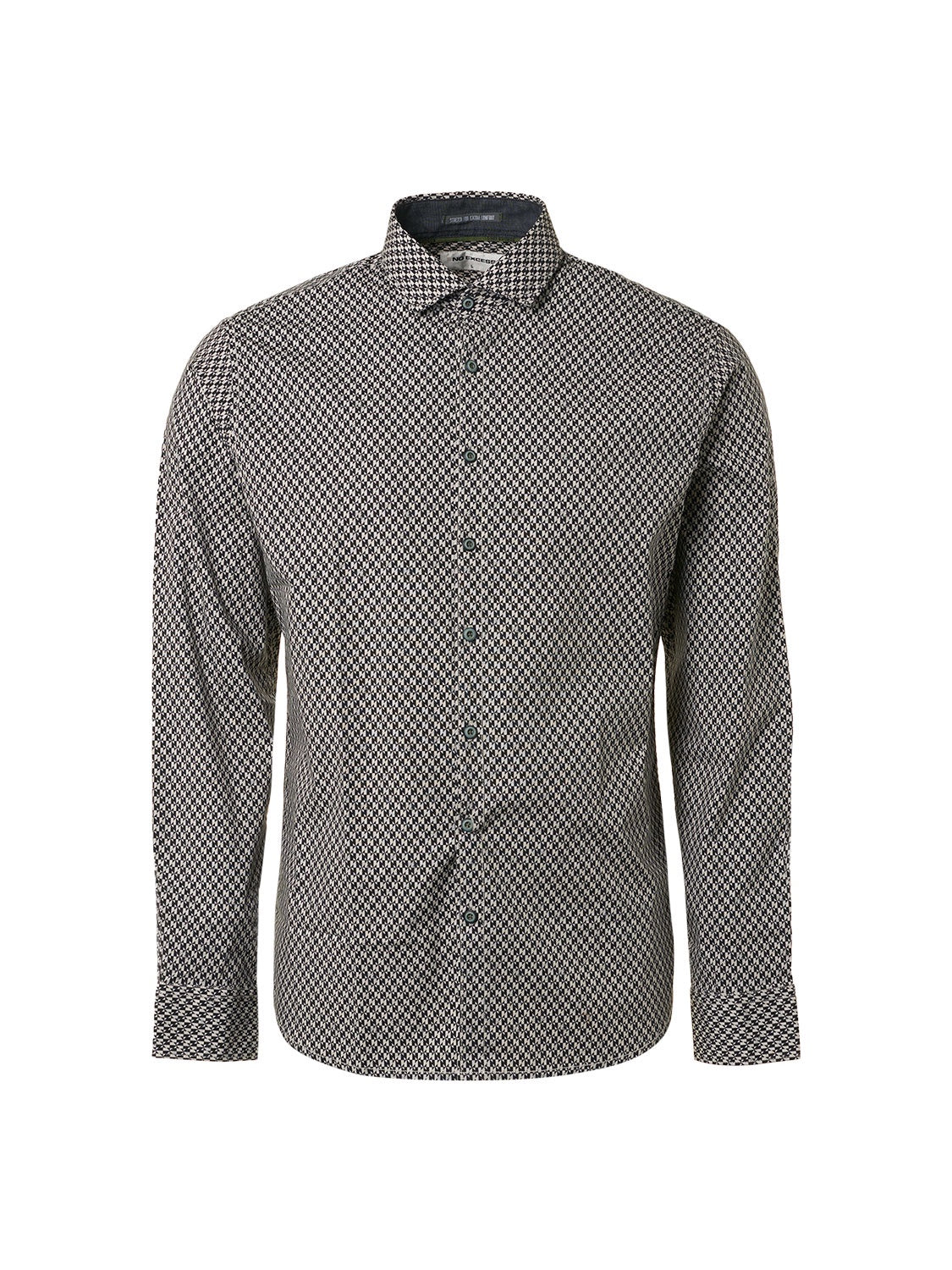 No Excess Long Sleeve Shirt: Checkerboard Illusion - Black
