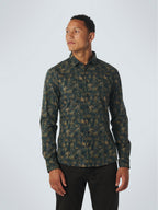 No Excess Long Sleeve Shirt: Watercolour & Sketched Floral - Ocean