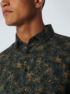 No Excess Long Sleeve Shirt: Watercolour & Sketched Floral - Ocean