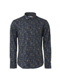 No Excess Long Sleeve Shirt: Watercolour & Sketched Floral - Ocean