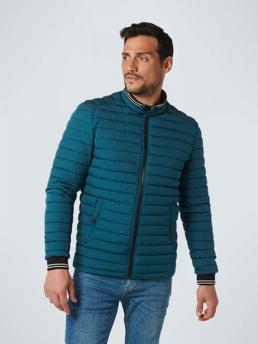 No Excess Short Fit Padded Jacket Ocean