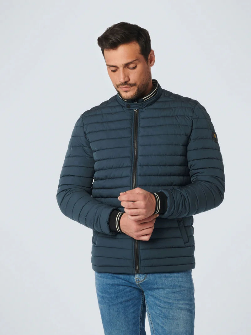 No Excess Short Fit Padded Jacket - Shadow Blue