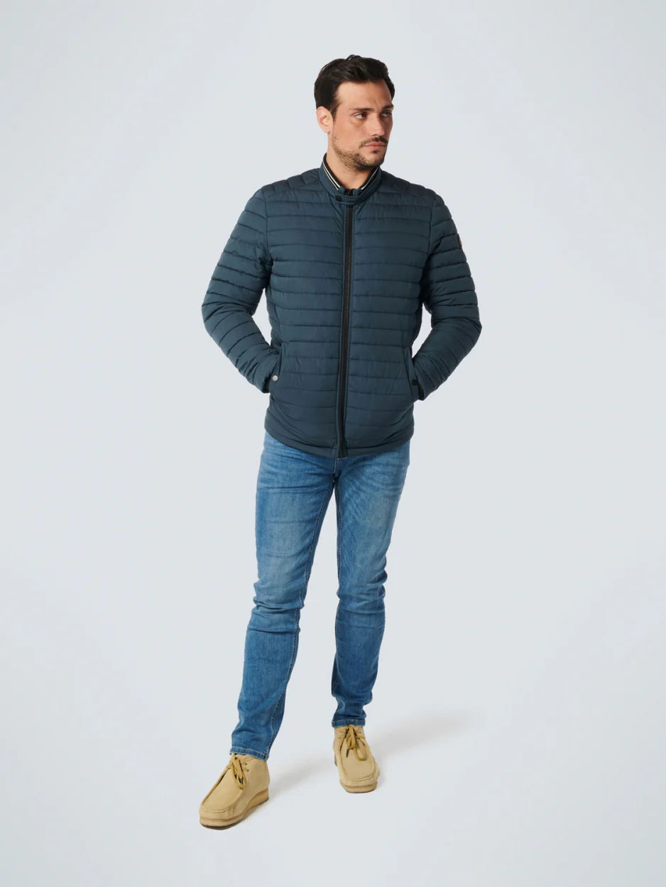 No Excess Short Fit Padded Jacket - Shadow Blue