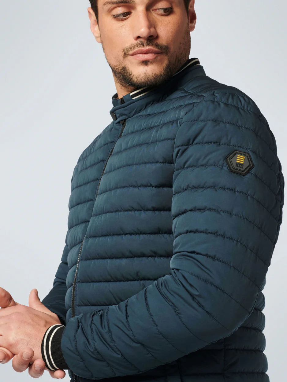 No Excess Short Fit Padded Jacket - Shadow Blue