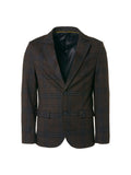 No Excess Jersey Stretch Check Blazer - Coffee