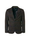 No Excess Jersey Stretch Check Blazer - Coffee