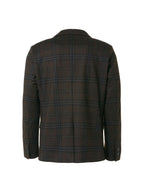 No Excess Jersey Stretch Check Blazer - Coffee