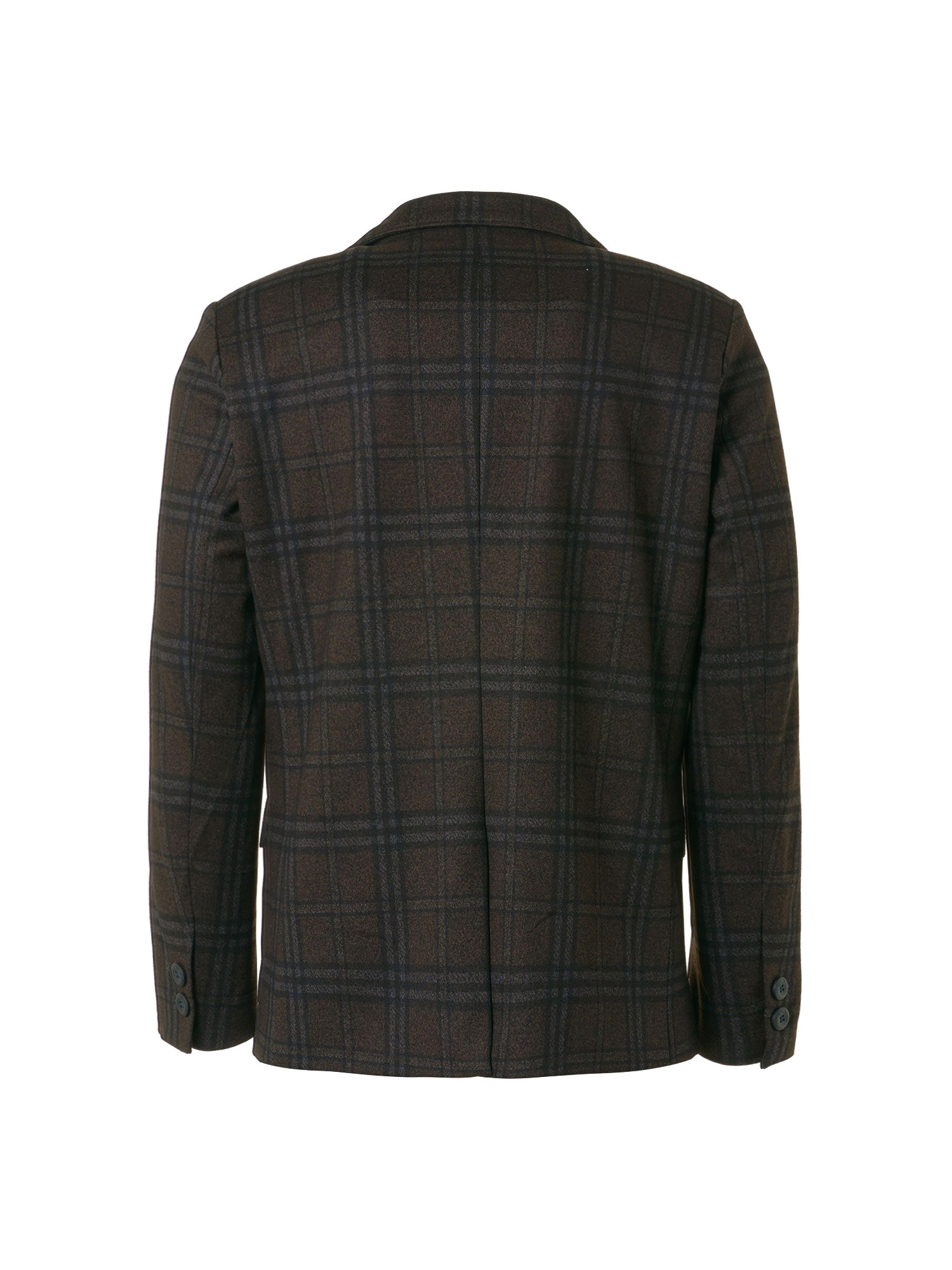 No Excess Jersey Stretch Check Blazer - Coffee