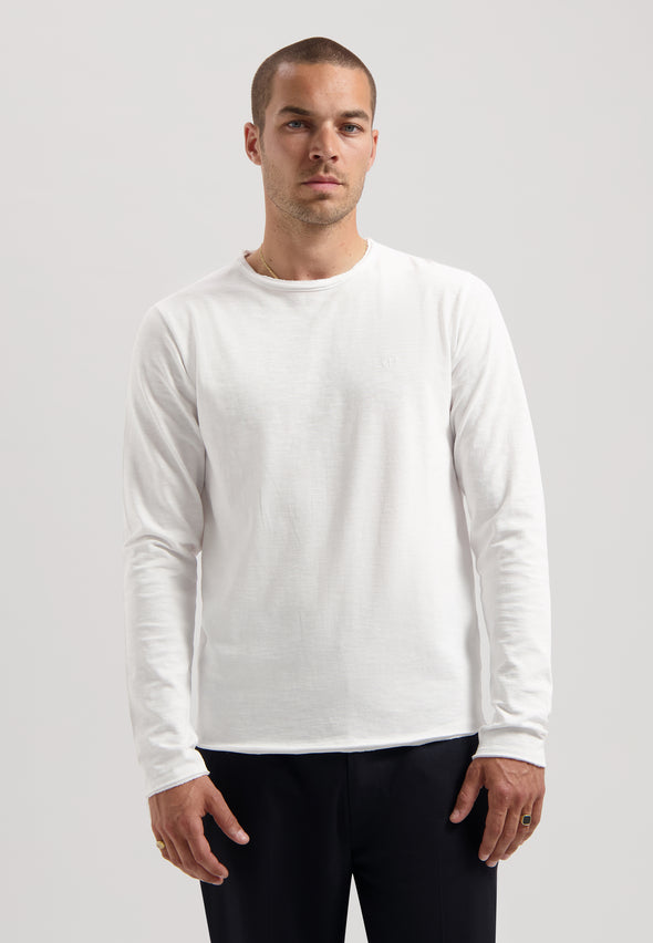 Dstrezzed Newman Slub Long Sleeved Tee - White