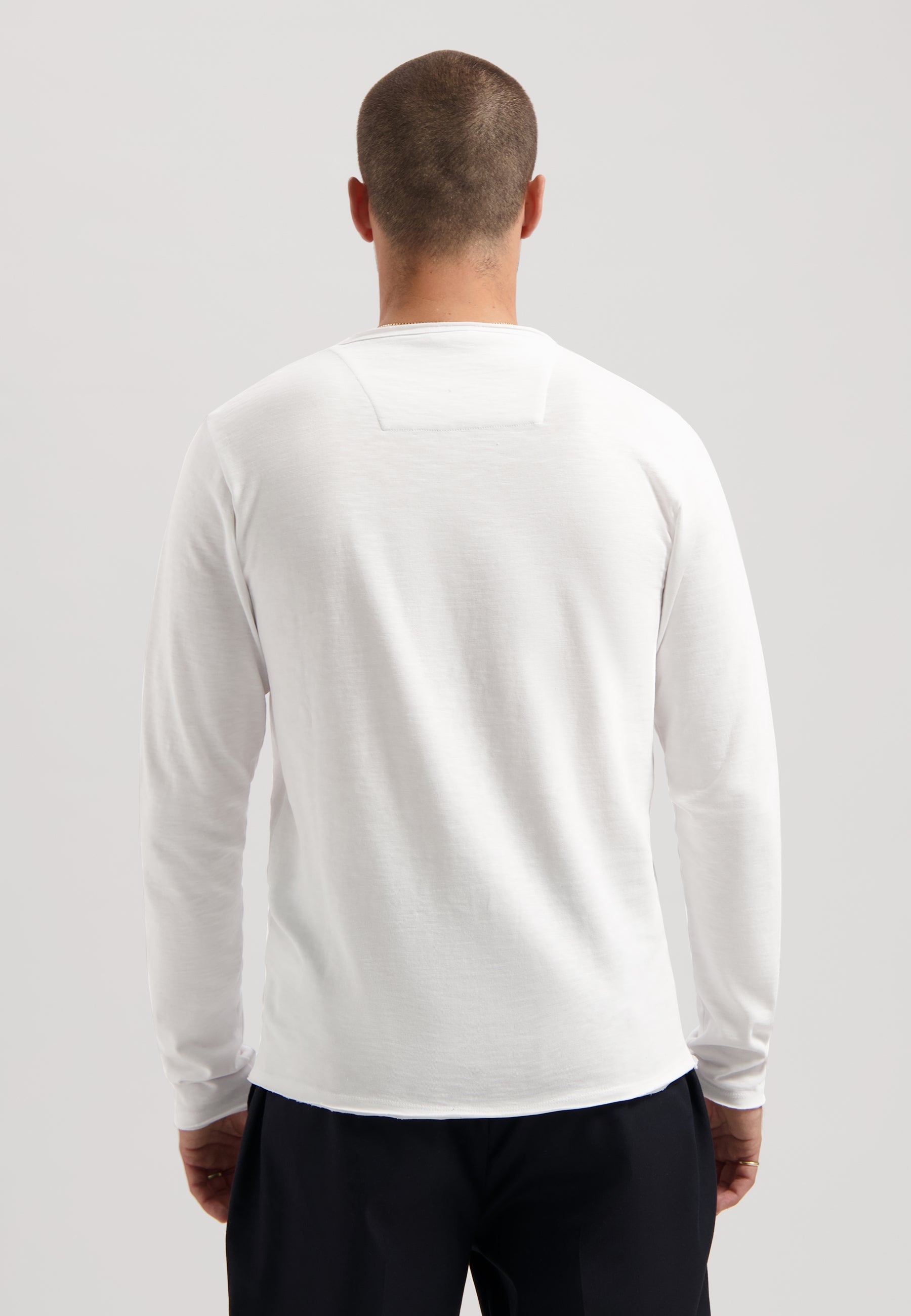 Dstrezzed Newman Slub Long Sleeved Tee - White