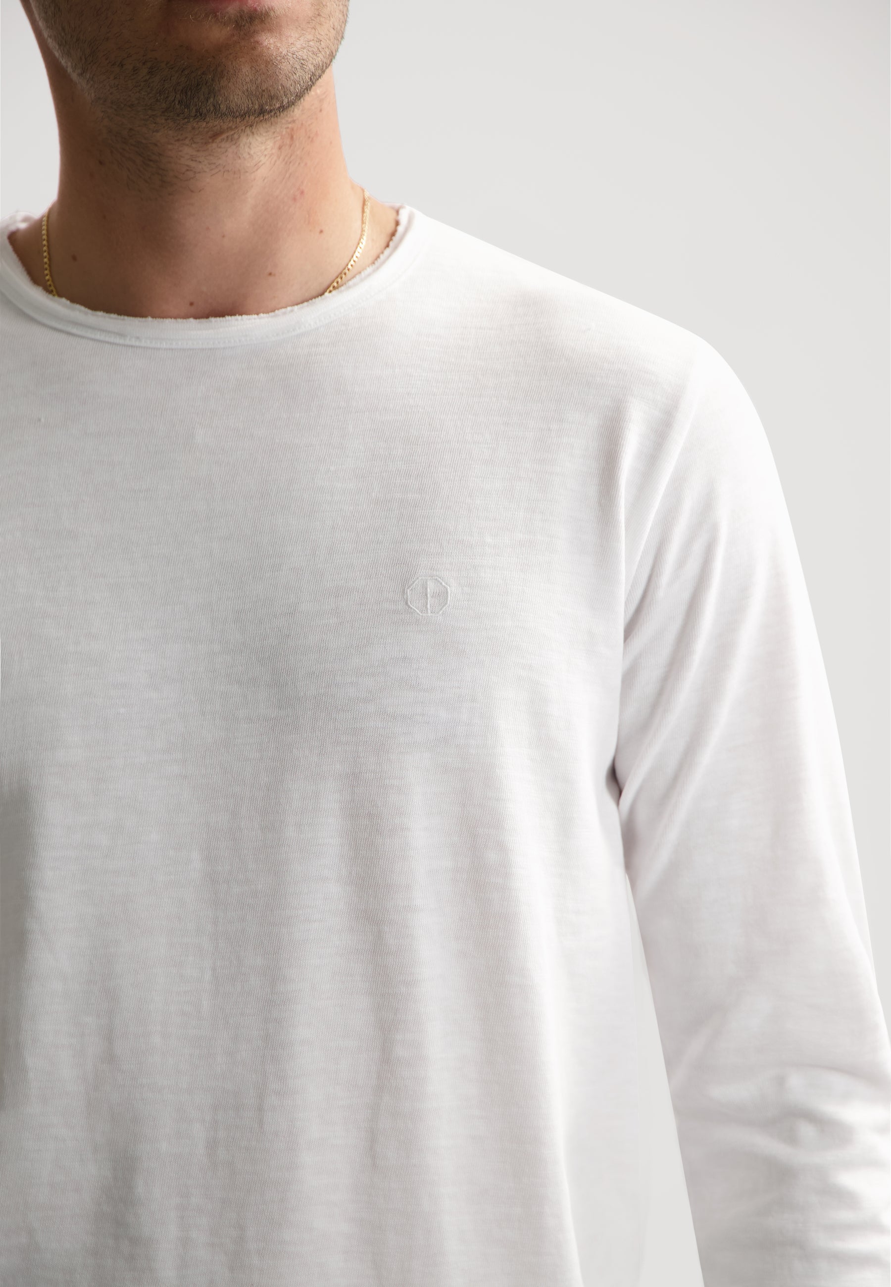 Dstrezzed Newman Slub Long Sleeved Tee - White