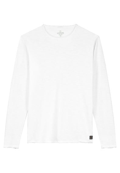 Dstrezzed Newman Slub Long Sleeved Tee - White