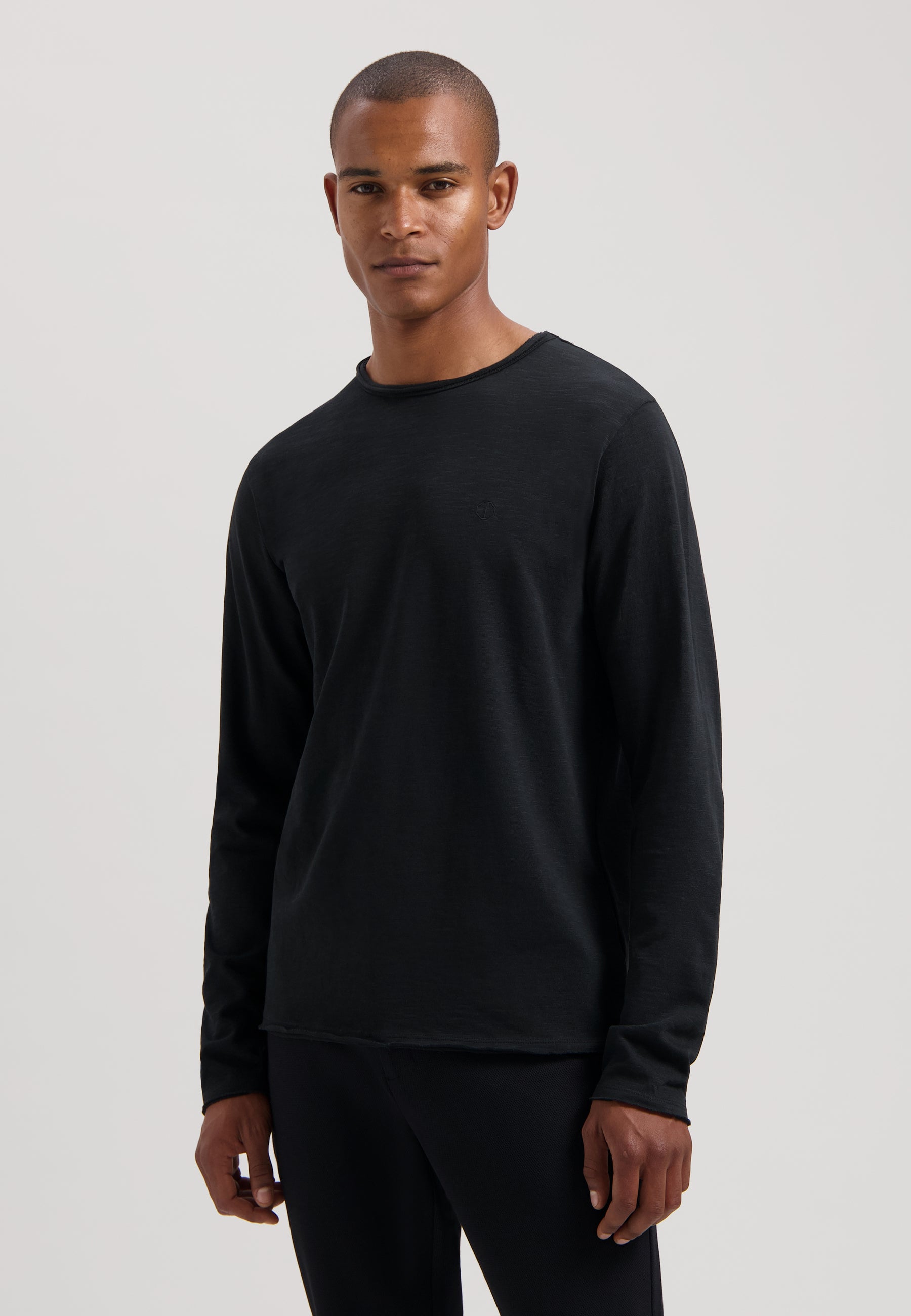 Dstrezzed Newman Slub Long Sleeved Tee - Black