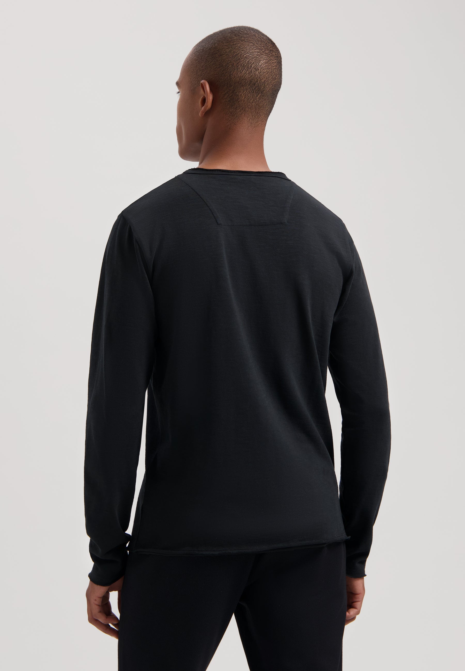 Dstrezzed Newman Slub Long Sleeved Tee - Black