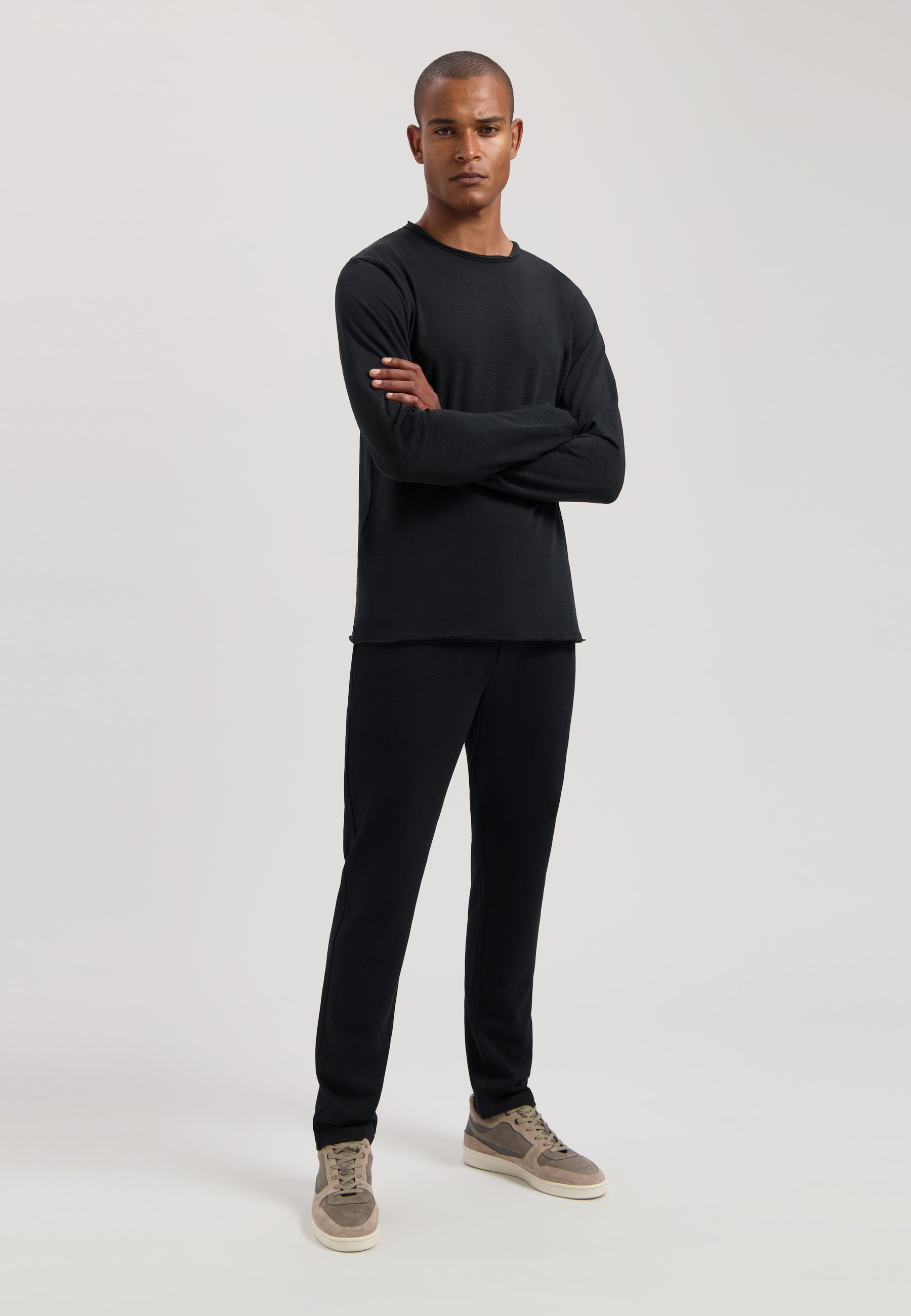Dstrezzed Newman Slub Long Sleeved Tee - Black