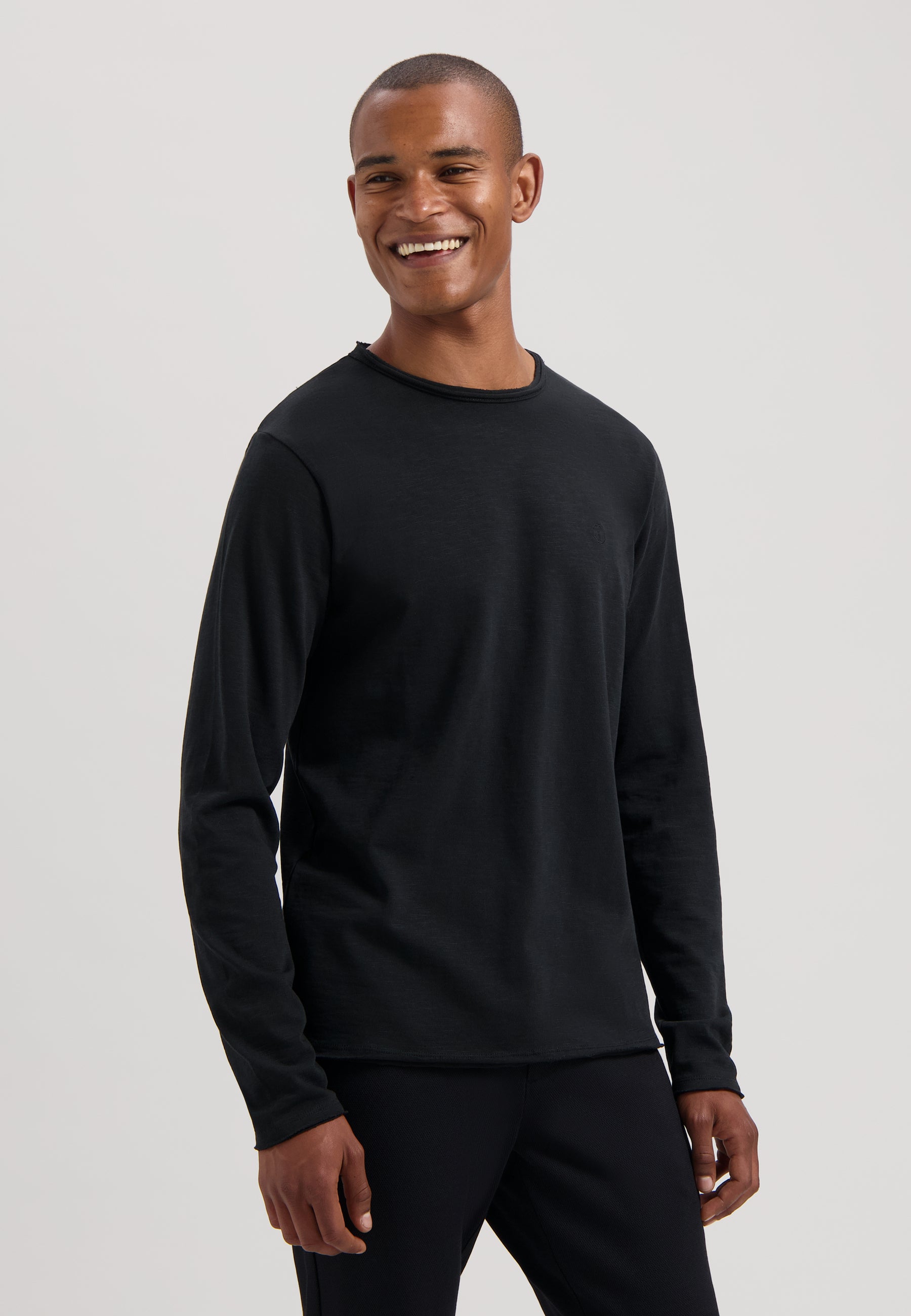 Dstrezzed Newman Slub Long Sleeved Tee - Black