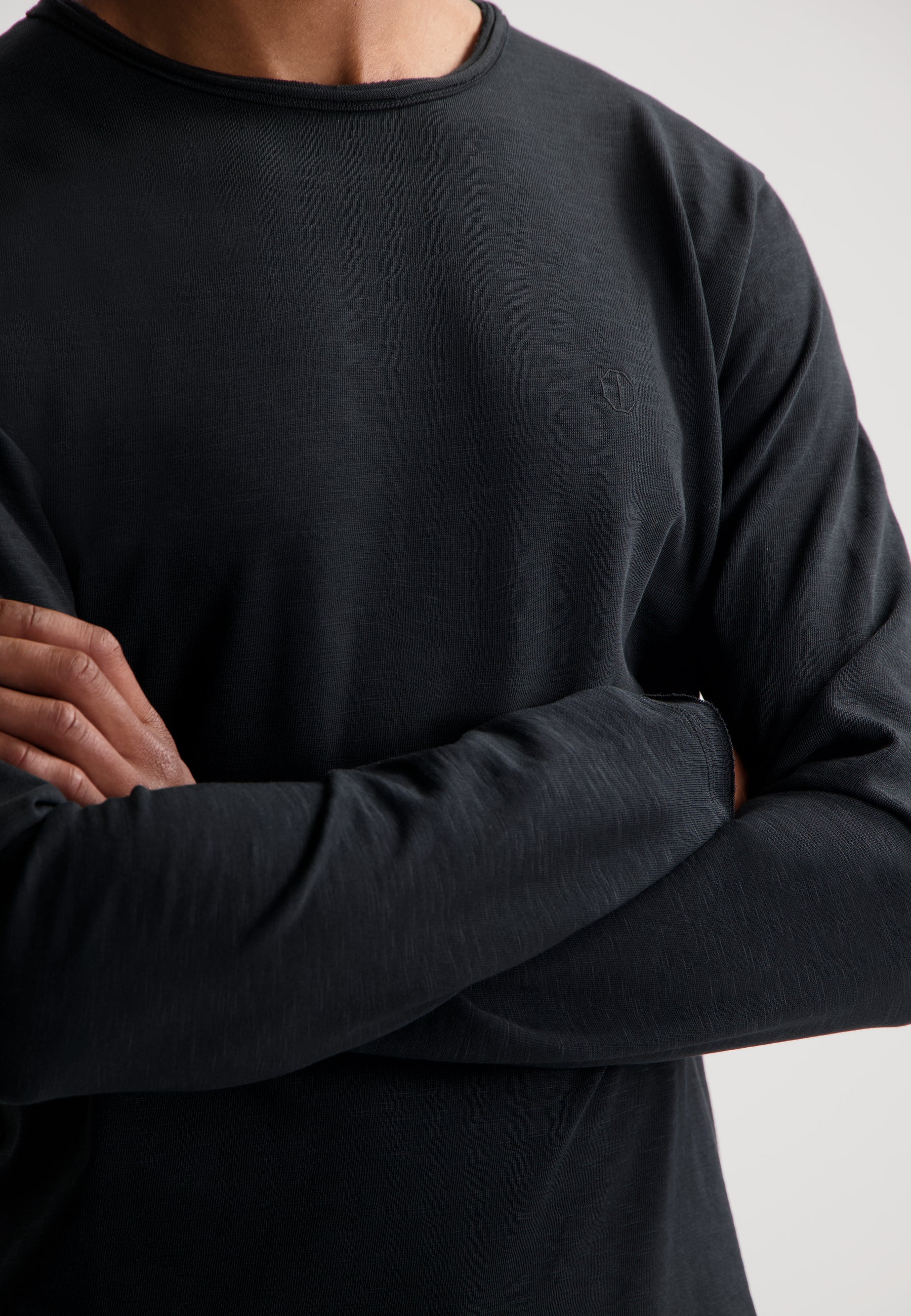 Dstrezzed Newman Slub Long Sleeved Tee - Black