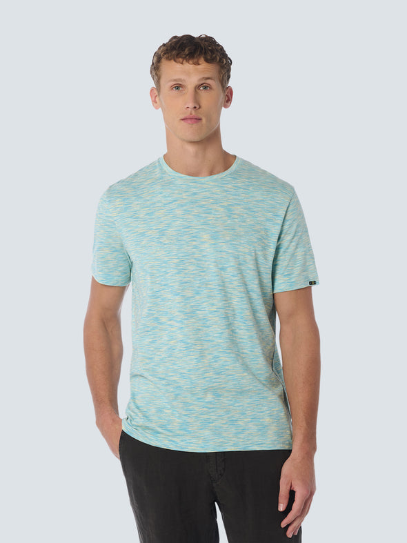 No Excess Crew Tee: Tonal Melange - Aqua