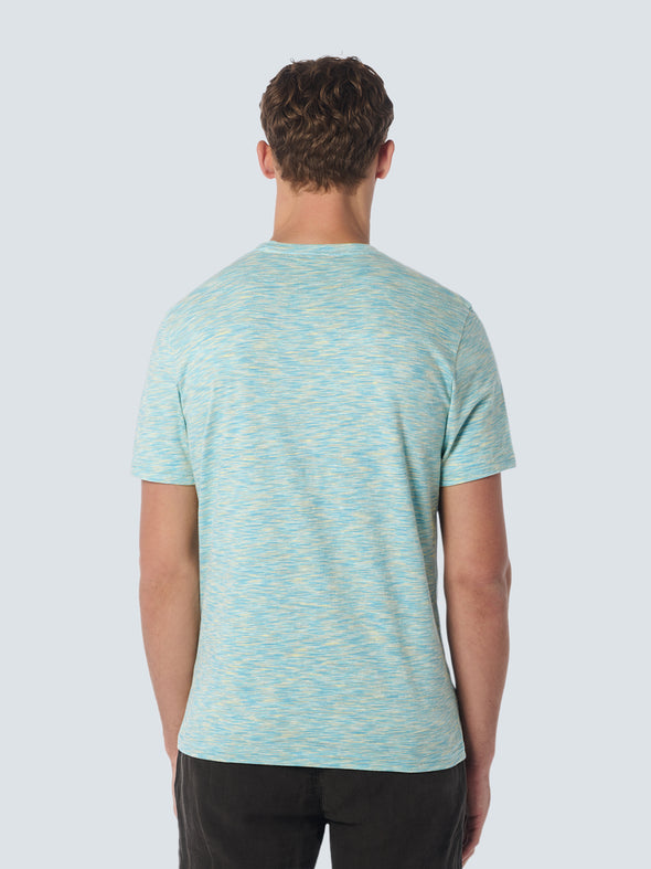 No Excess Crew Tee: Tonal Melange - Aqua