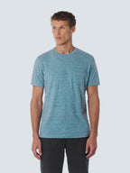 No Excess Crew Tee: Multi Colour Melange - Aqua