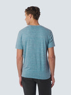 No Excess Crew Tee: Multi Colour Melange - Aqua