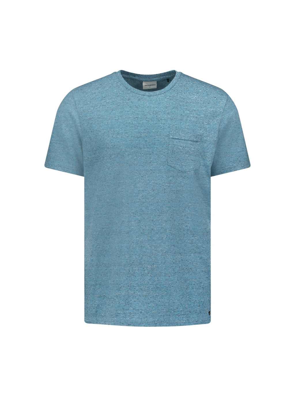 No Excess Crew Tee: Multi Colour Melange - Aqua